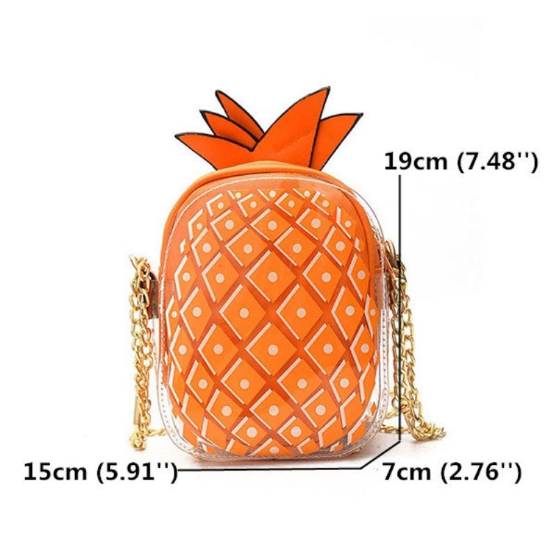 Dame Godteri Farge Transparent Ananas Bag Søt Søt Crossbody Vesker