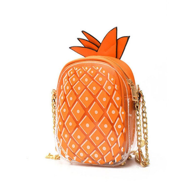 Dame Godteri Farge Transparent Ananas Bag Søt Søt Crossbody Vesker