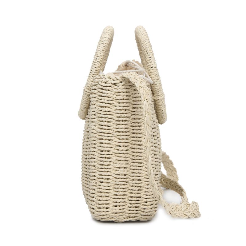 Dame Halm Sommer Strand Tote Bag Casual Holiday Wicker Rattan Bags