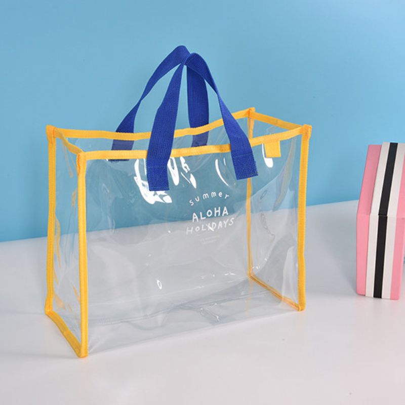 Dame Pvc Transparent Kapasitet Handbag Beach Bag Reise Svømmevesker