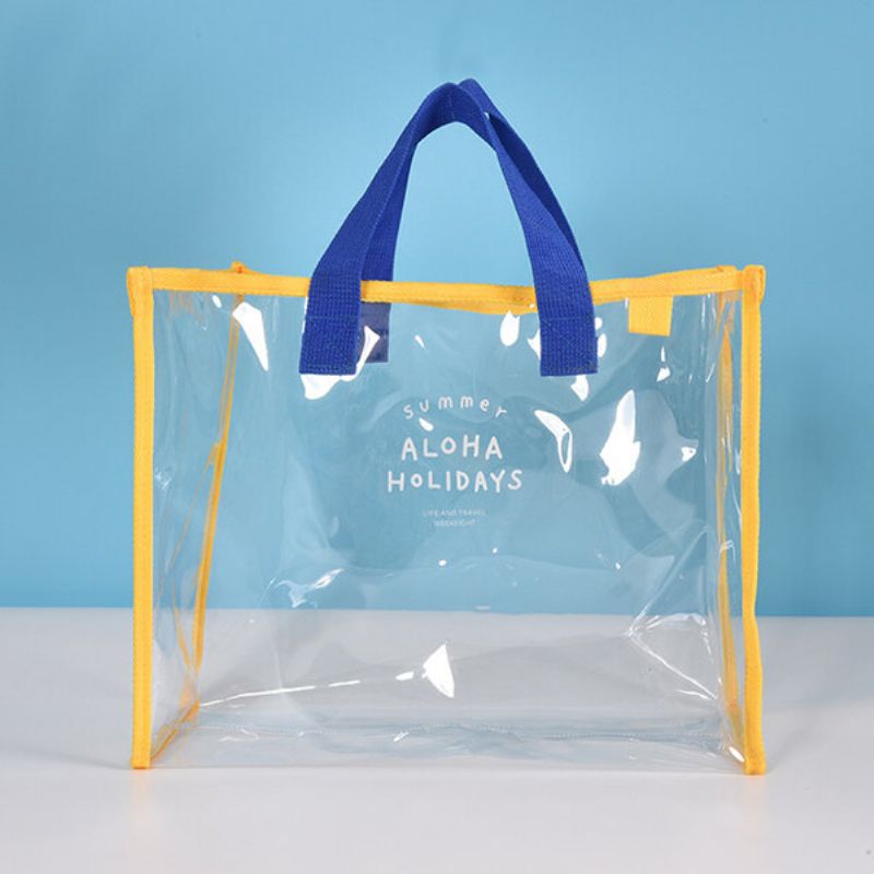 Dame Pvc Transparent Kapasitet Handbag Beach Bag Reise Svømmevesker