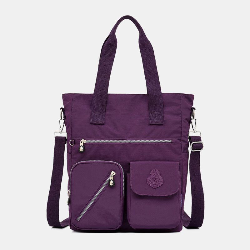 Dame Solid Nylon Vanntett Crossbody Bag Med Stor Kapasitet