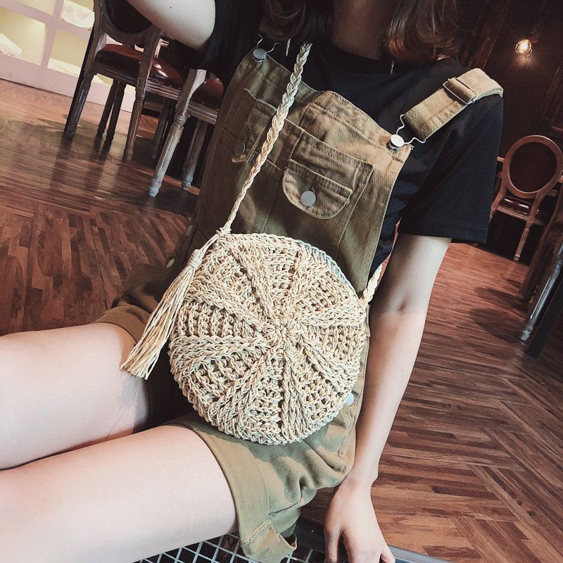 Dame Straw Bag Crossbody Bag Skulderveske