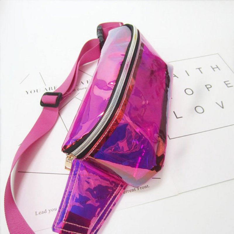 Dame Transparent Pvc Beach Bag Outdoor Fanny Bag Laser Chest Bag