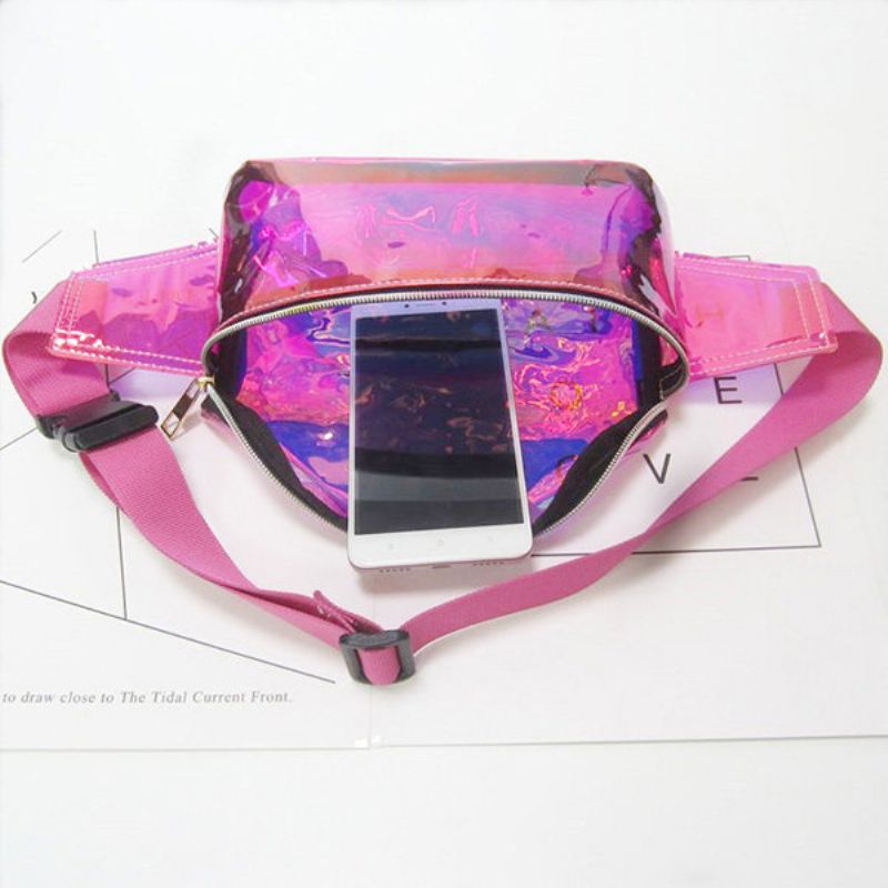 Dame Transparent Pvc Beach Bag Outdoor Fanny Bag Laser Chest Bag