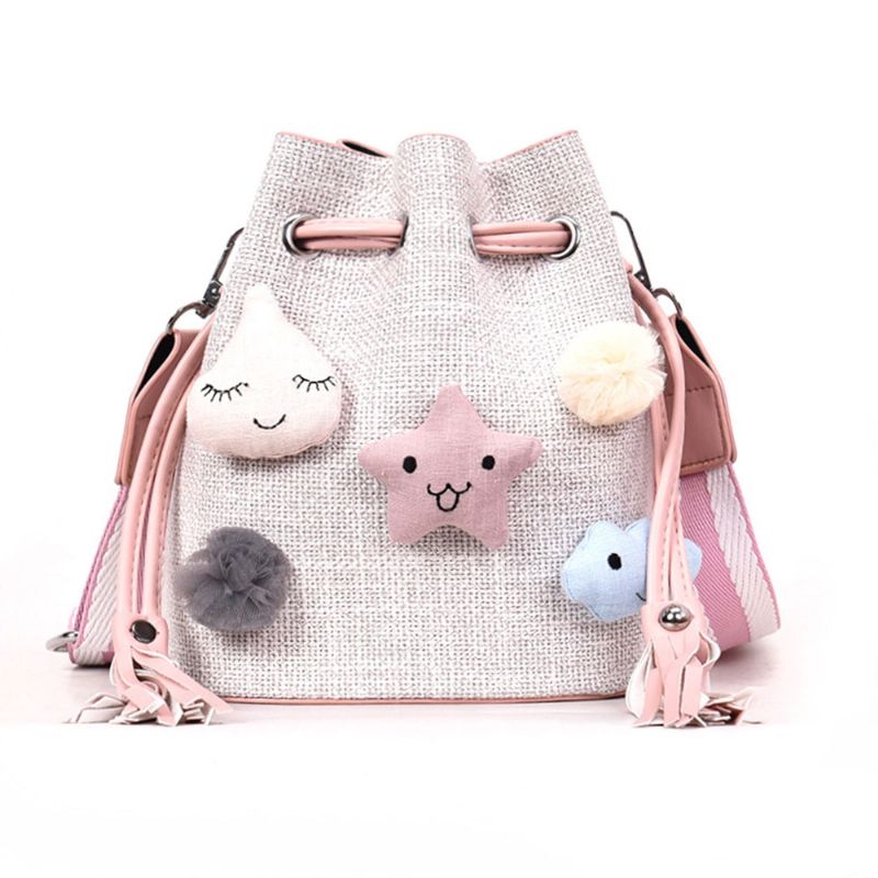 Damebøtte Med Stråskulder Snøring Hobo Beach Travel Bag Liten Doll Crossbody Bag For Lady