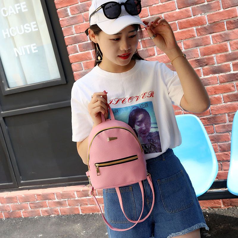 Dameryggsekk Candy Color Solid Preppy Chic Mini Bag