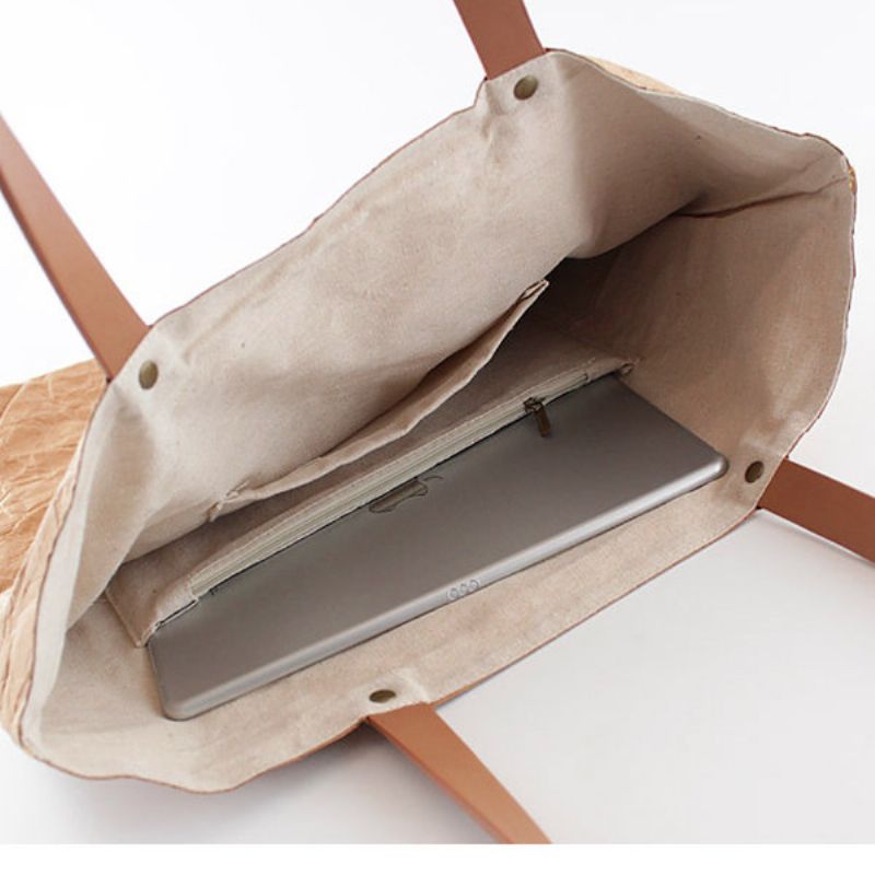 Designer Crumple Kraft Paper Stilig Håndveske Uformelle Bokvesker