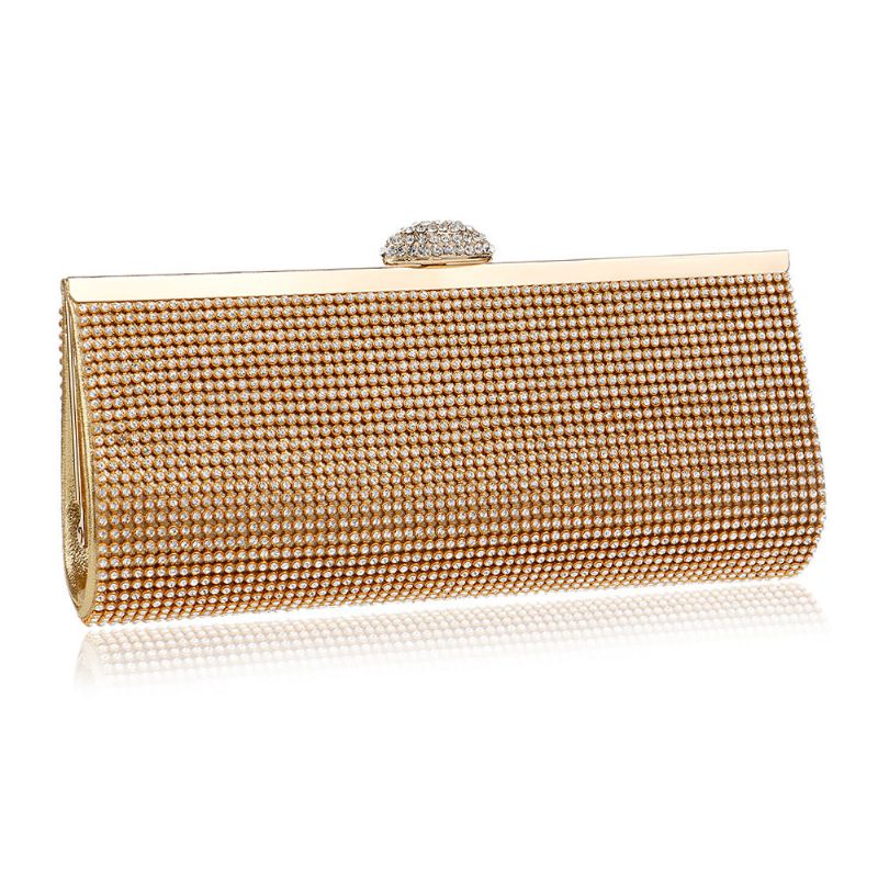 Diamond-besatt Kveldsveske Europeiske Og Amerikanske Damebankett Veske Polyester Dress Clutch