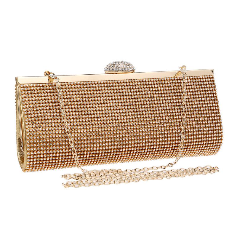 Diamond-besatt Kveldsveske Europeiske Og Amerikanske Damebankett Veske Polyester Dress Clutch