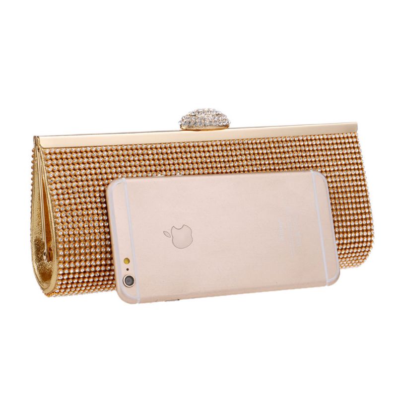 Diamond-besatt Kveldsveske Europeiske Og Amerikanske Damebankett Veske Polyester Dress Clutch