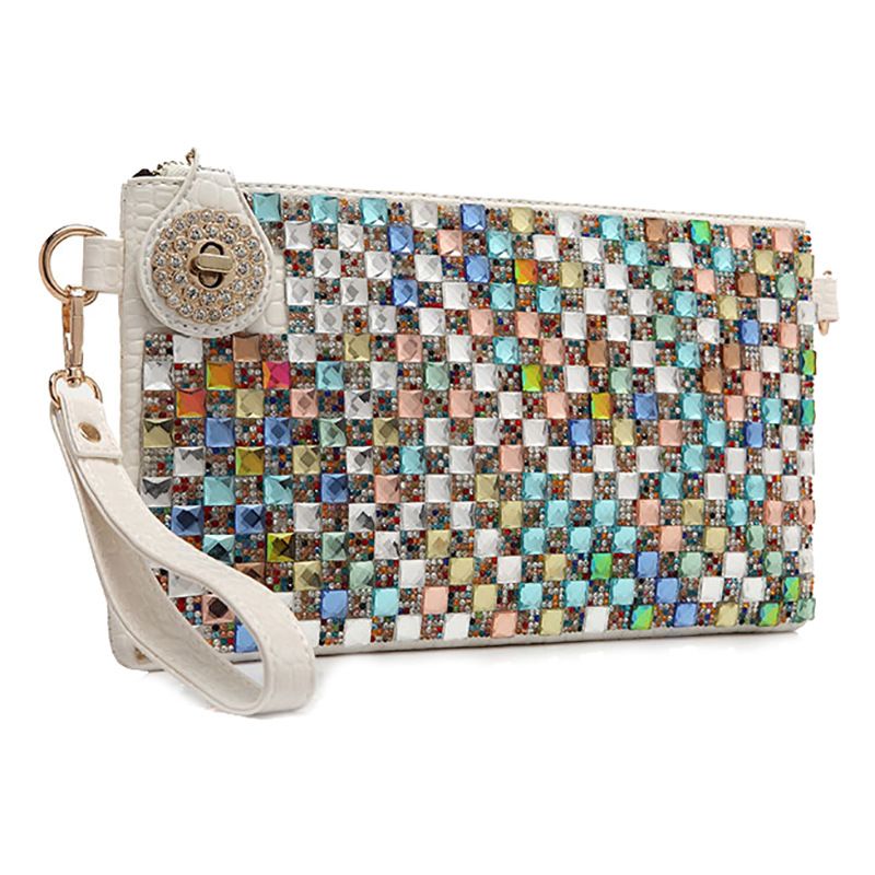 Diamond Eksplosiv Clutch Farge Middag Skulder Messenger Bag Kvinnelig Kjede Bag