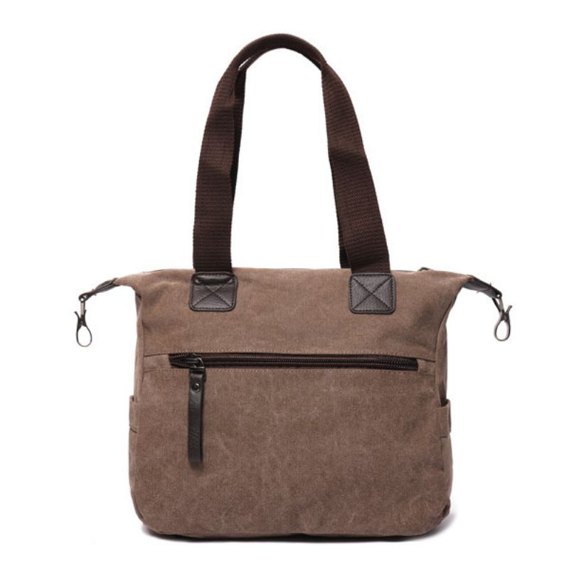 Ekphero Menn Kvinner Casual Canvas Bærbare Håndvesker Med Flere Lommer Pute Crossbody Bag