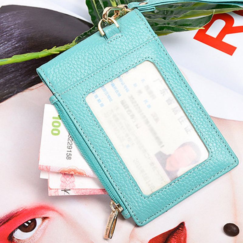 Ekte Skinn Candy Color Card Holder Hang Bags