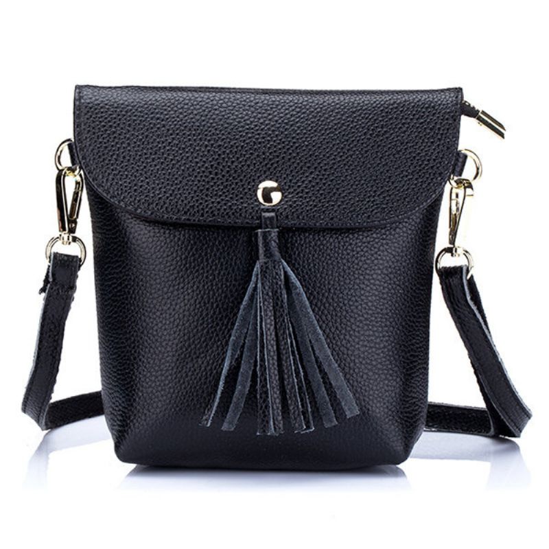 Ekte Skinn Dusk Bucket Bag 5.5 Tommer Crossbody Bag