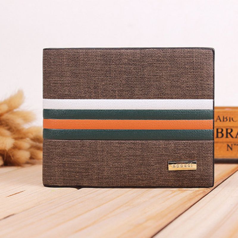 Ekte Skinn Med Pu Bifold Lommebok 11 Kortspor Casual Card Pack Veske For Menn