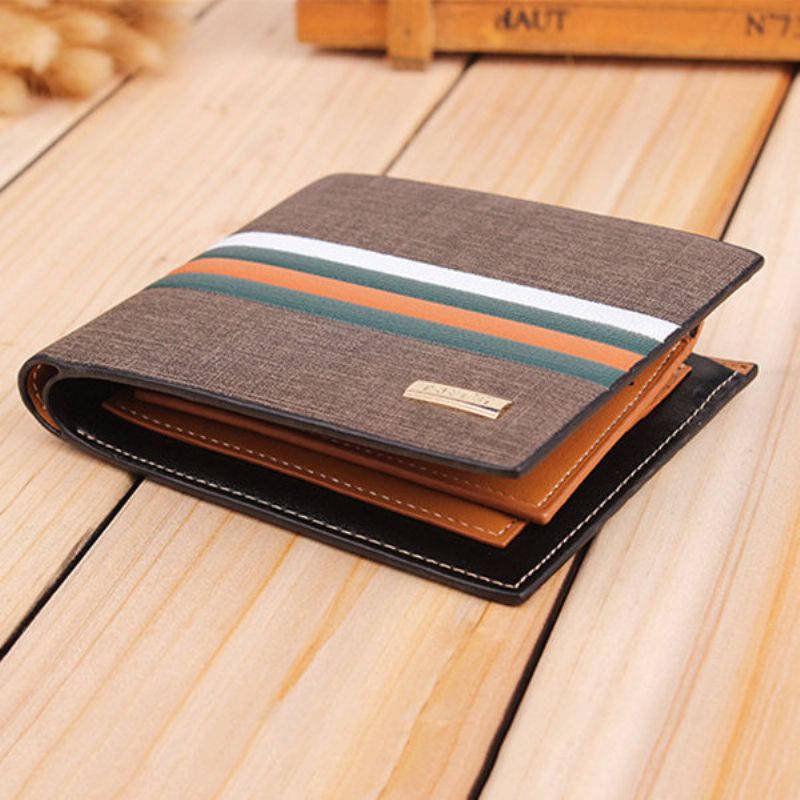 Ekte Skinn Med Pu Bifold Lommebok 11 Kortspor Casual Card Pack Veske For Menn