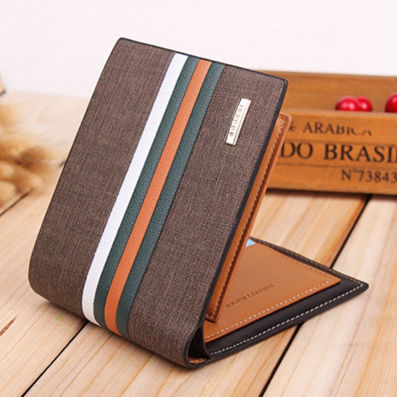 Ekte Skinn Med Pu Bifold Lommebok 11 Kortspor Casual Card Pack Veske For Menn