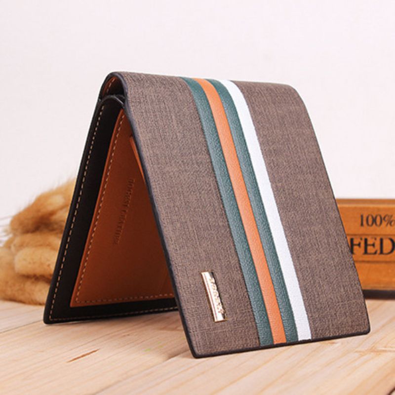 Ekte Skinn Med Pu Bifold Lommebok 11 Kortspor Casual Card Pack Veske For Menn