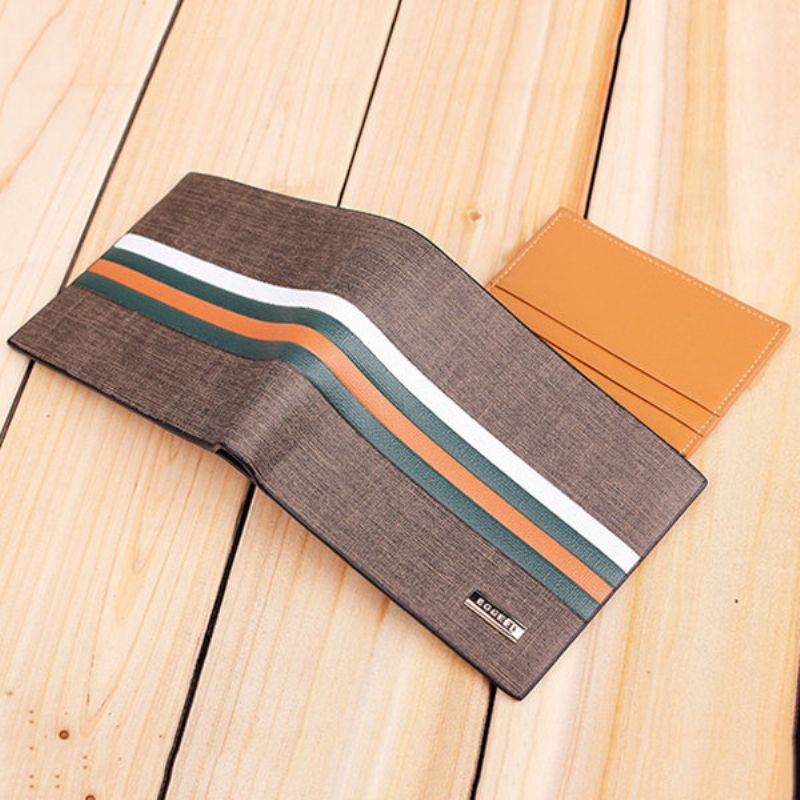 Ekte Skinn Med Pu Bifold Lommebok 11 Kortspor Casual Card Pack Veske For Menn