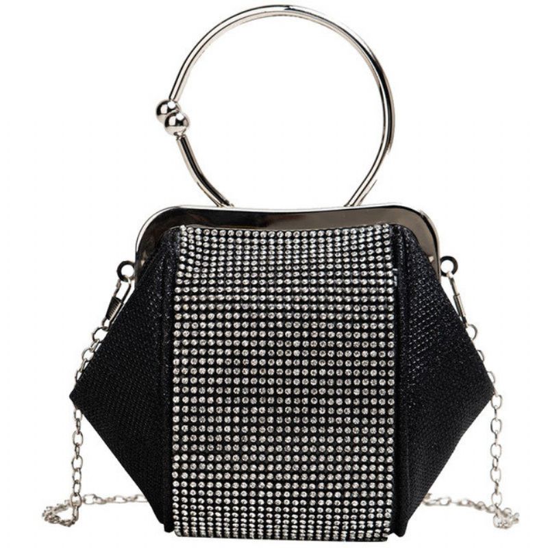 Elegant Liten Veske Kvinnelig Ny Utenlandsk Gasskjede Skulderveske Fashion Diamond Crossbody Bag