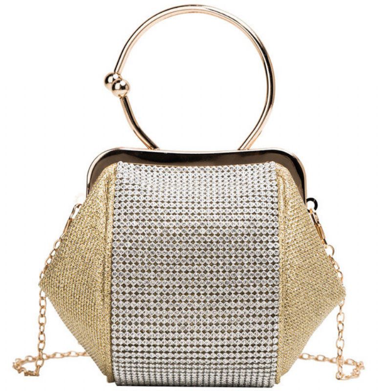 Elegant Liten Veske Kvinnelig Ny Utenlandsk Gasskjede Skulderveske Fashion Diamond Crossbody Bag