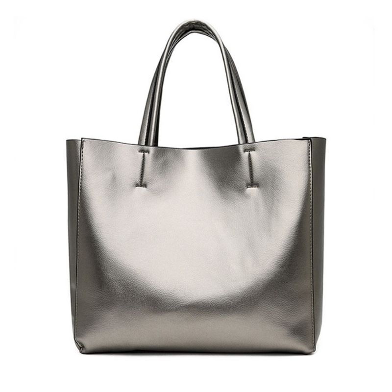 Elegant Tote Bag Skulderveske Retro Pu-skinn Mote Litchi Grain Stor Størrelse Clutchvesker 2023 Motehåndveske Med Veske