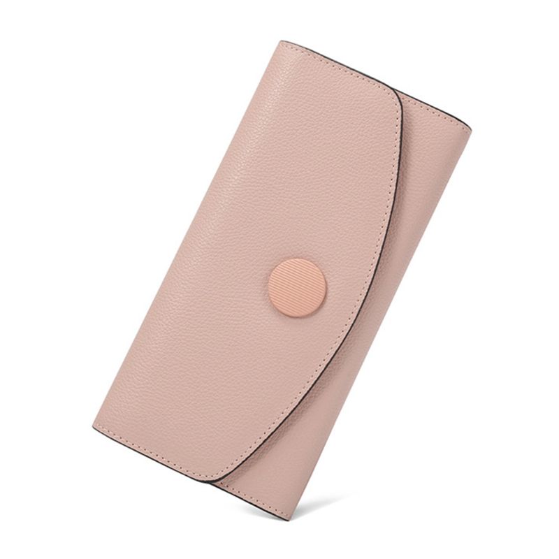 Elegant Veske For Kvinner Skinn Slank Clutch Med Trifold Design Kredittkortholder For Organizer