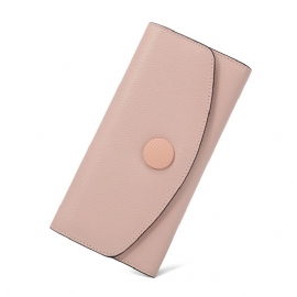 Elegant Veske For Kvinner Skinn Slank Clutch Med Trifold Design Kredittkortholder For Organizer