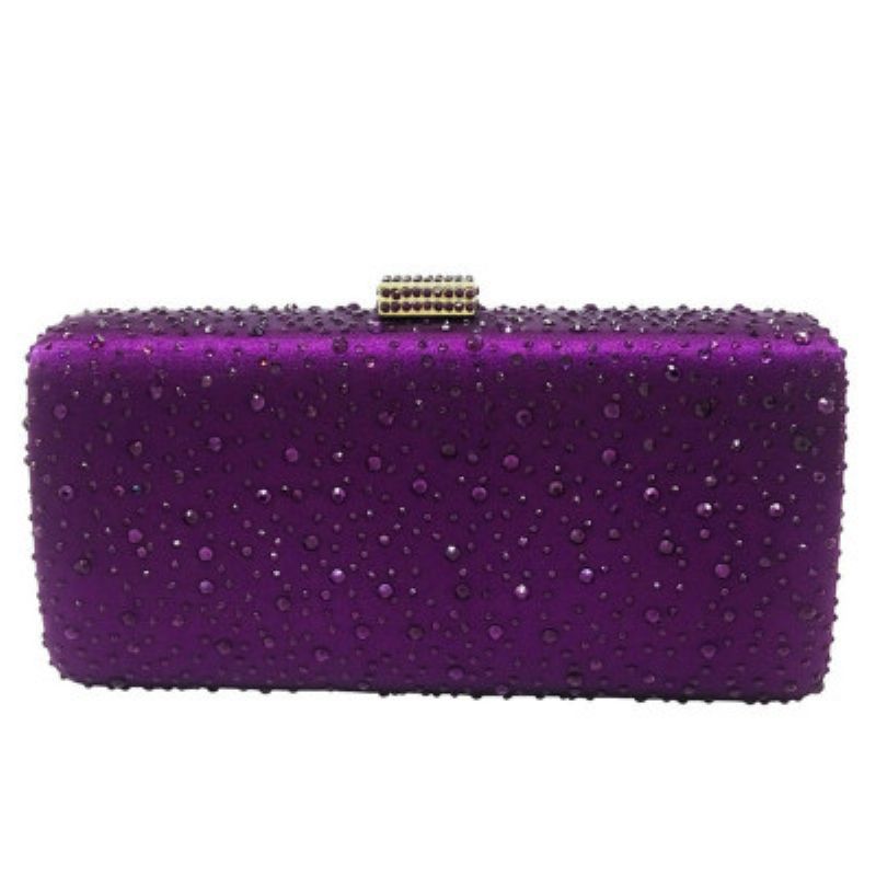 Evening Bag Pure Color Bag Horisontal Style Firkantet Hot Diamond Bag Middagspose Kjede Bag For Damer Moq 1 Stk