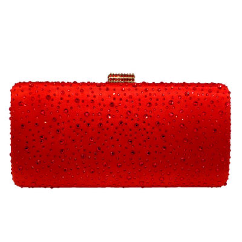 Evening Bag Pure Color Bag Horisontal Style Firkantet Hot Diamond Bag Middagspose Kjede Bag For Damer Moq 1 Stk