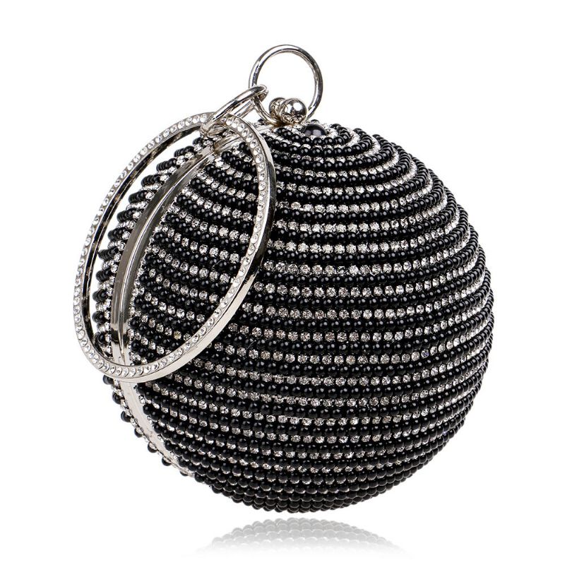 Fashion Pearl Ball Tote Håndveske European Beauty Party Bag Høykvalitets Polyester Evening Bag