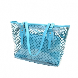 Fresh Color Tote Bag For Damer Sommerbruk Jelly Handbag Wave Point Vanntett Pvc Beach Brukt Crystal Single Shoulder Hold Bag