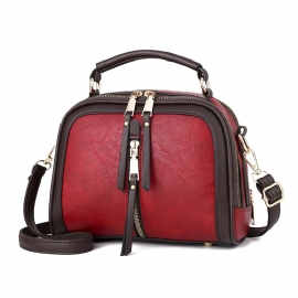 Håndvesker Damevesker Designer Pu Skinn Ensfarget Messenger Bag Mote Skulder Crossbody Vesker Jenter Tassen Tote