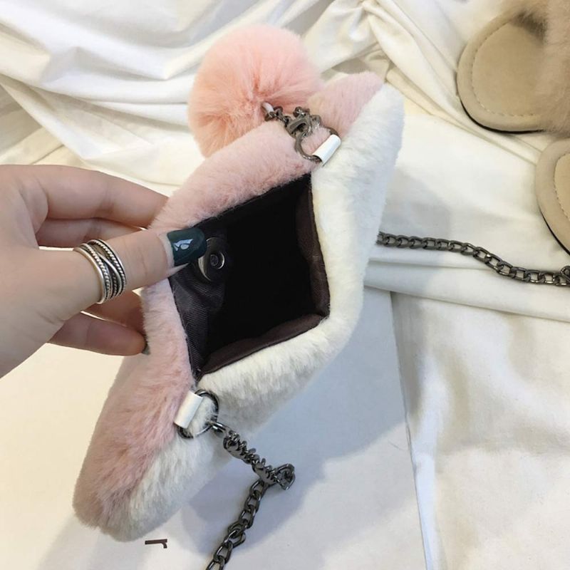 Hjerteformet Liten Dameveske Cute Messenger Cross Body Ultra-myk Lint Satchel Håndveske