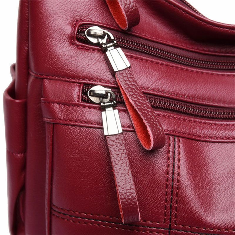 Hot Mykt Skinn Bolsa Luksus Dame Håndvesker Kvinnelige Crossbody Vesker For Kvinner Skulder Messenger Bags Thread Sac A Main Femme