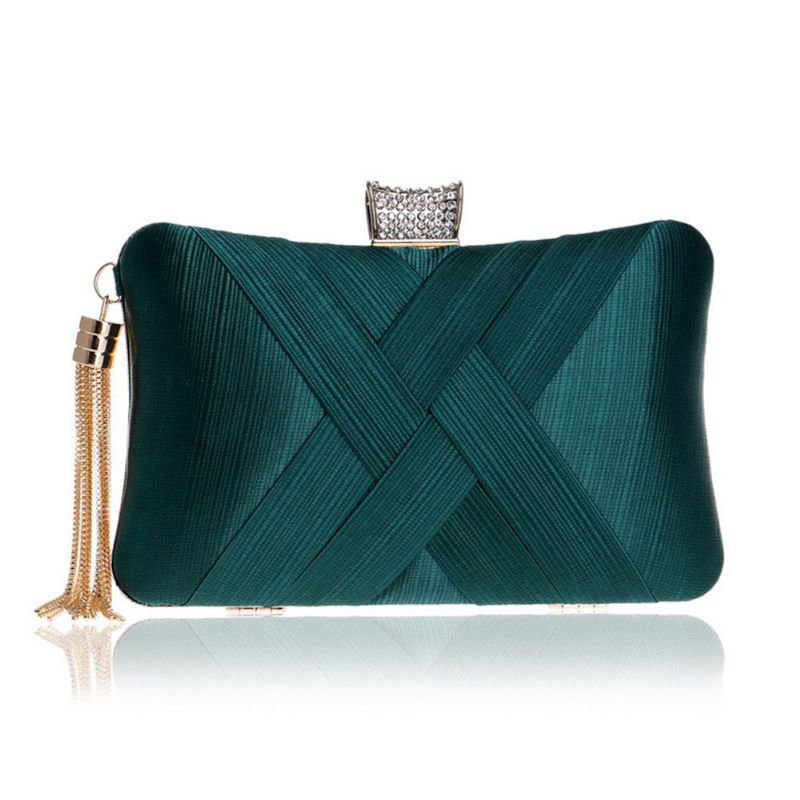 Imitert Silke Kveldsveske Europeiske Og Amerikanske Damer Bankett Clutch Dame Kjole