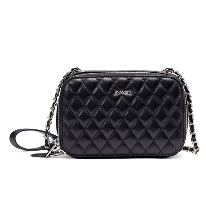 Inman Lady Skinnveske Vår Og Høst Litteraturstil Diamond Small Square Bag Chain Bag Tide Bag Saueskinn Diagonal Bag