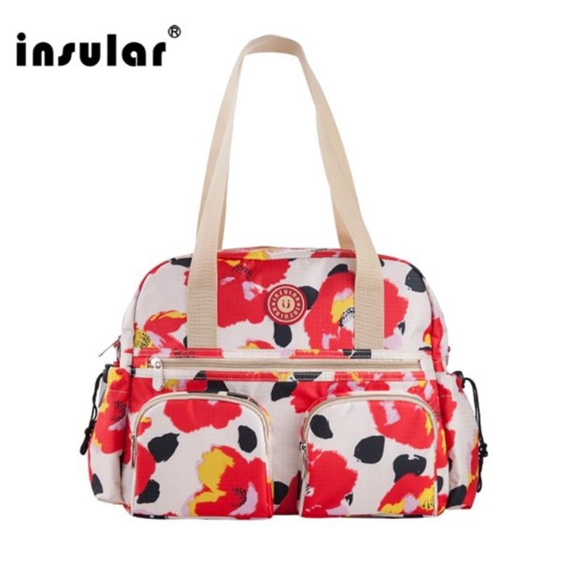 Insular Dame Nylon Baby Bleievesker Mummy Weekender Bag Crossbody Bag