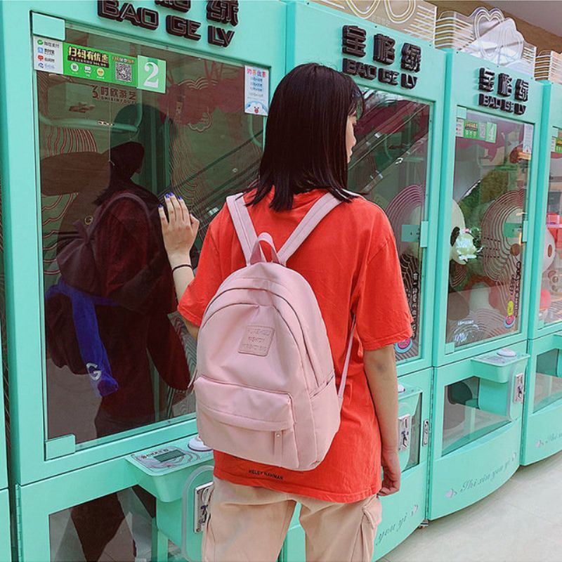 Japansk Versjon Av The Ancient Sense Of Solid Color Ryggsekk Girl Super Student Bag Wild Waterproof Sen Backpack Tide 201