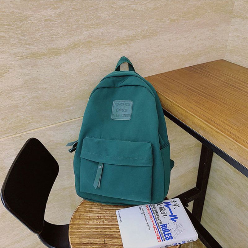 Japansk Versjon Av The Ancient Sense Of Solid Color Ryggsekk Girl Super Student Bag Wild Waterproof Sen Backpack Tide 201