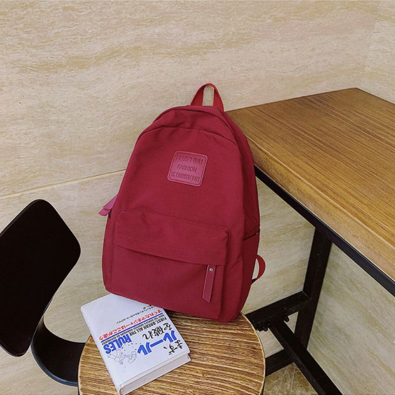 Japansk Versjon Av The Ancient Sense Of Solid Color Ryggsekk Girl Super Student Bag Wild Waterproof Sen Backpack Tide 201