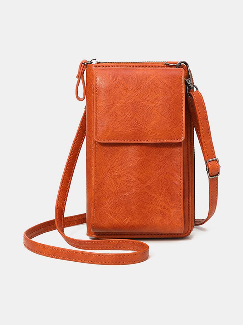 Joseko Kvinners Pu Kunstskinn Mote Uformell Multifunksjonell Crossbody-veske Telefonveske