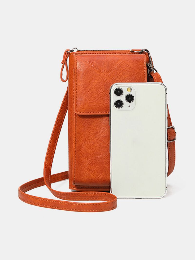 Joseko Kvinners Pu Kunstskinn Mote Uformell Multifunksjonell Crossbody-veske Telefonveske