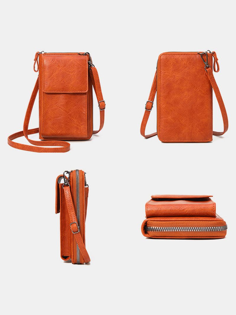 Joseko Kvinners Pu Kunstskinn Mote Uformell Multifunksjonell Crossbody-veske Telefonveske