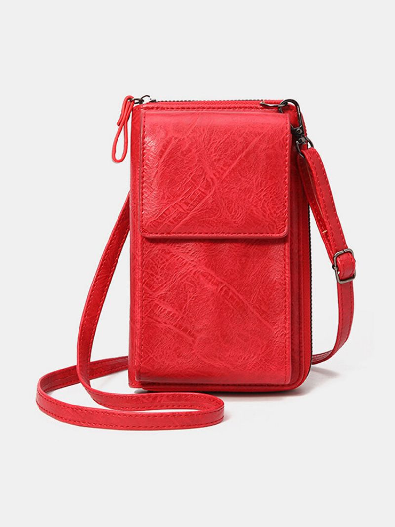 Joseko Kvinners Pu Kunstskinn Mote Uformell Multifunksjonell Crossbody-veske Telefonveske