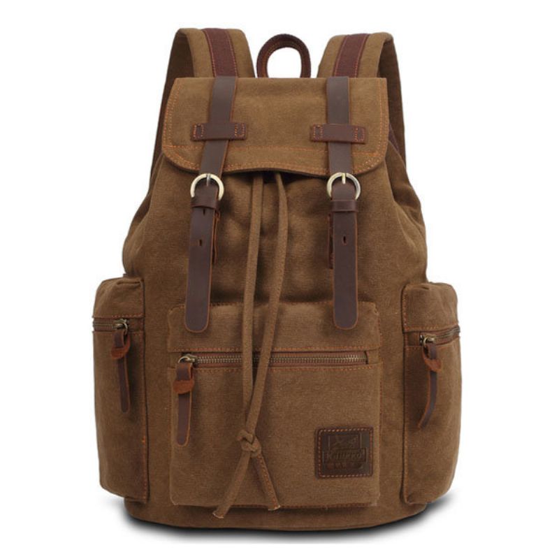 Kaukko Menn Vintage Canvas Backapck Casual Computer School Travel Sport