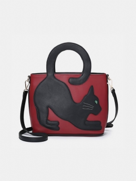 Kvinne Cat Pattern Handbag Crossbody Bag