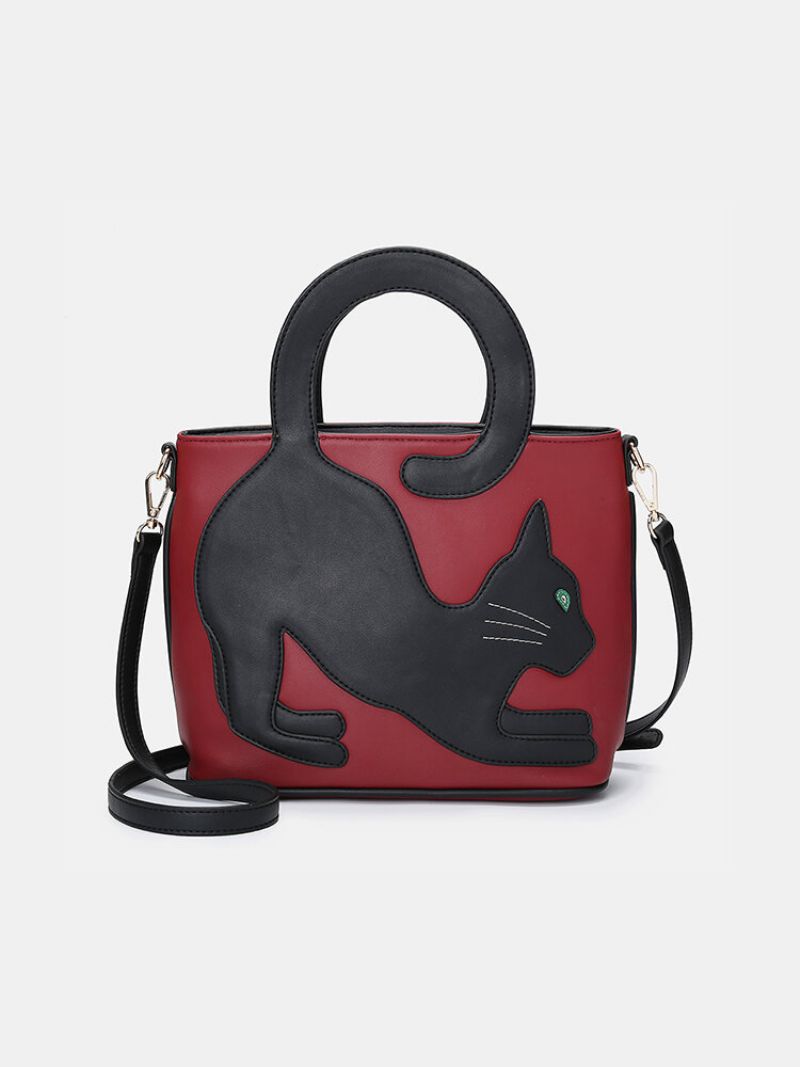 Kvinne Cat Pattern Handbag Crossbody Bag