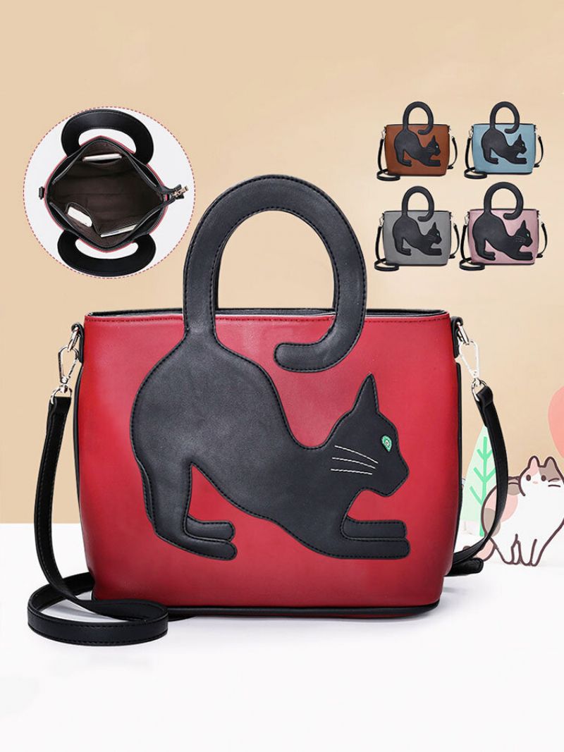 Kvinne Cat Pattern Handbag Crossbody Bag